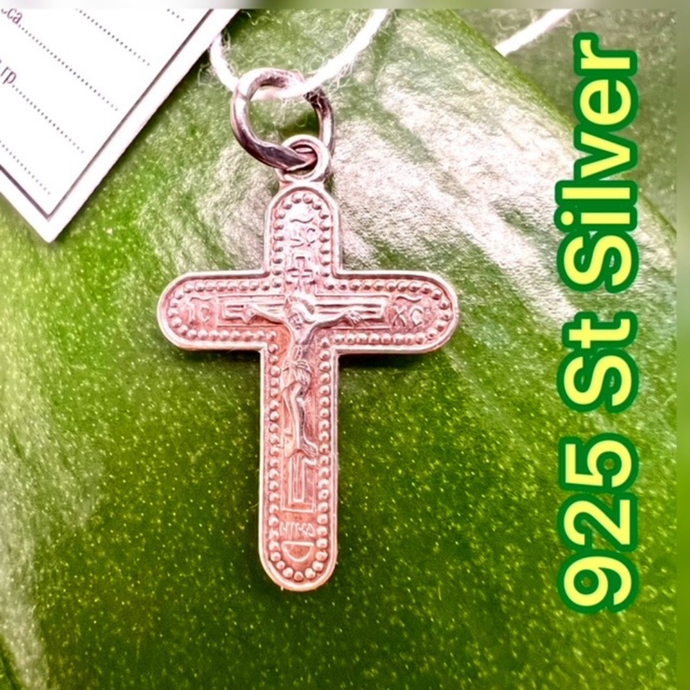 NWT 925 STERLING SILVER CHRISTIAN CROSS UNISEX GIFT PENDANT